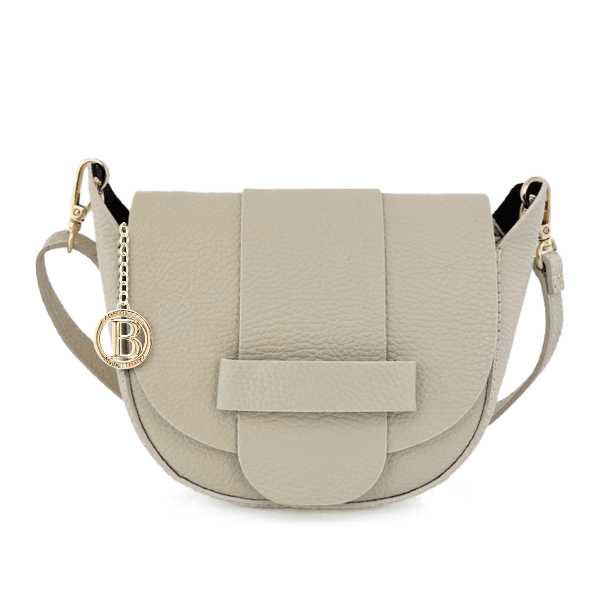 Leandra természetes bőr válltáska - bézs