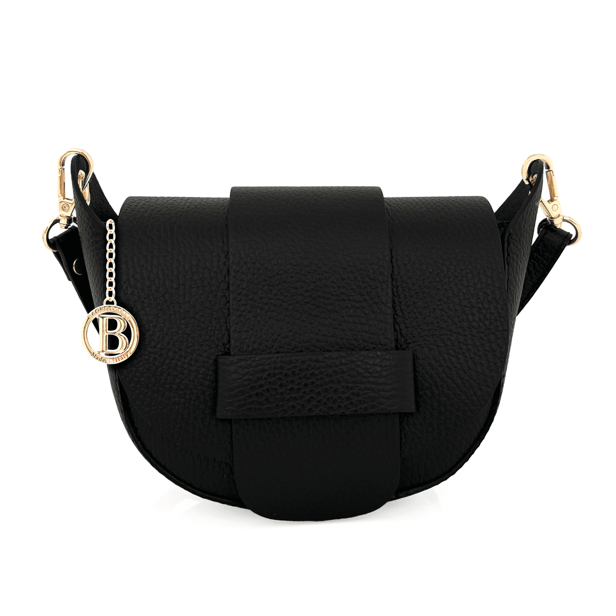 Leandra természetes bőr válltáska - fekete