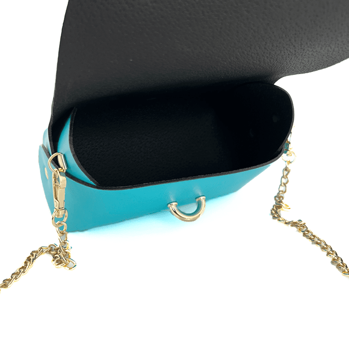 Válltáska természetes bőrből Rosana  - világoskék