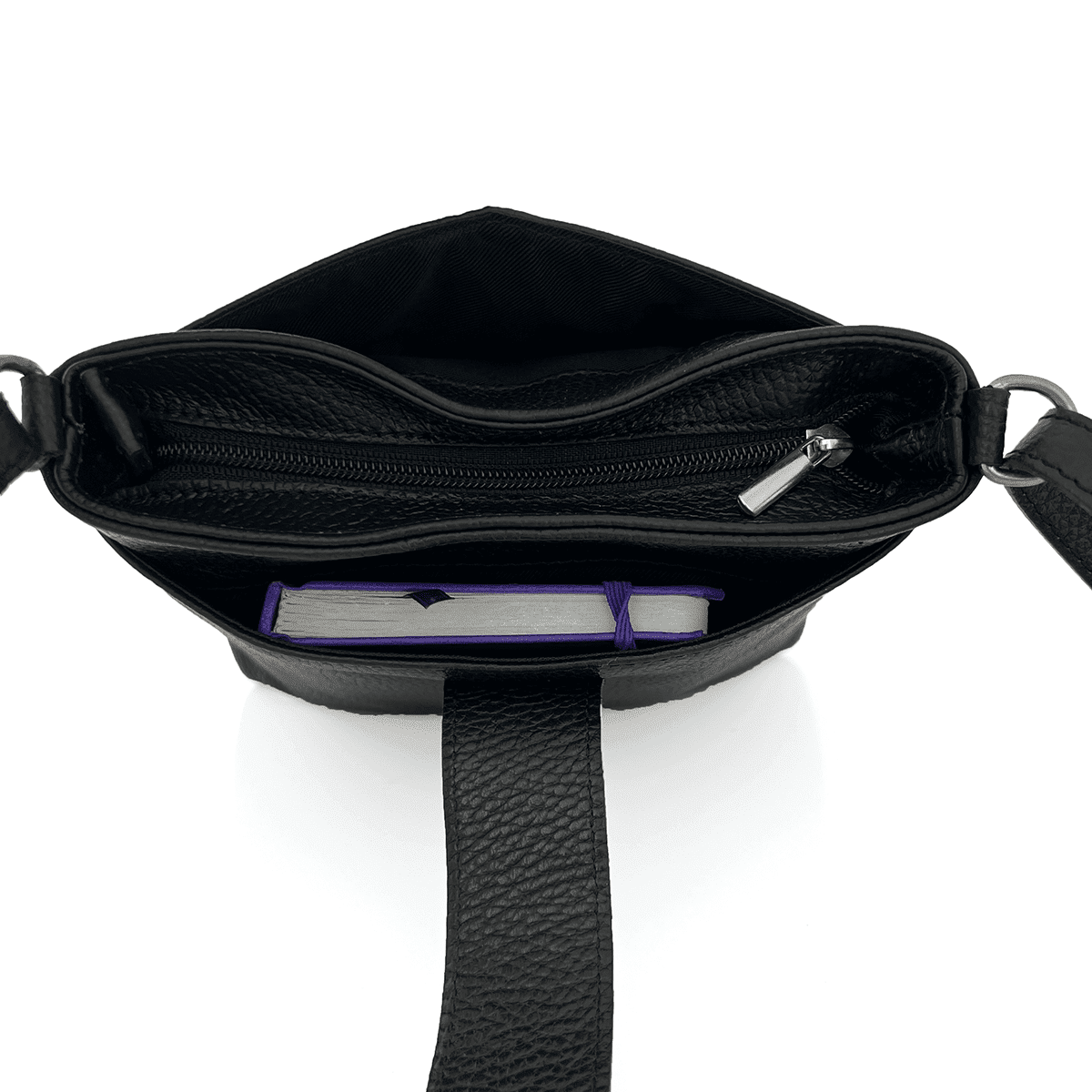 Andria természetes bőr válltáska - piros/fekete