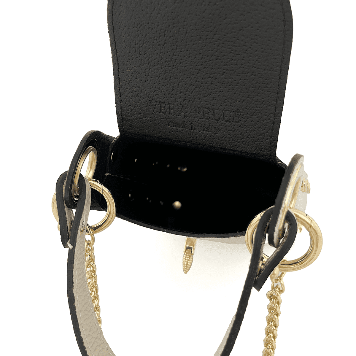 Női táska 2 fogantyúval természetes bőrből Azzurra  - kék