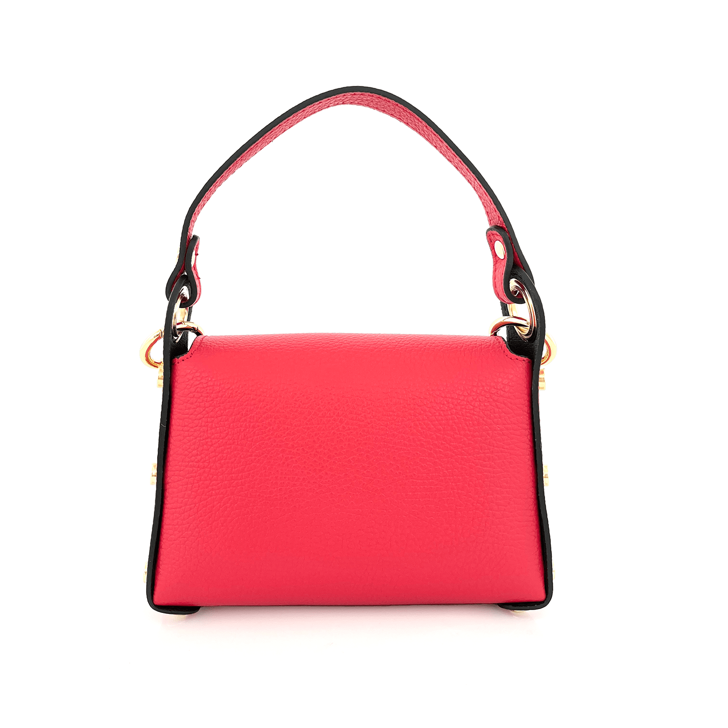 Női táska 2 fogantyúval természetes bőrből Alena  - világos vörös