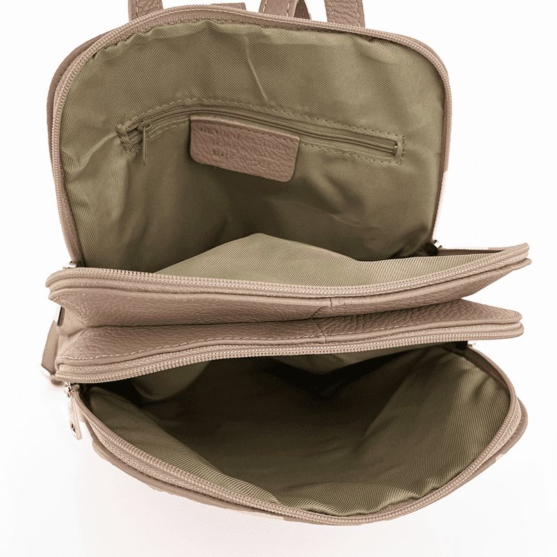 Női hátizsák természetes bőrből - Terina - sötétzöld