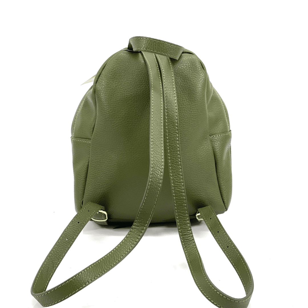Női hátizsák természetes bőrből Aida - olajzöld