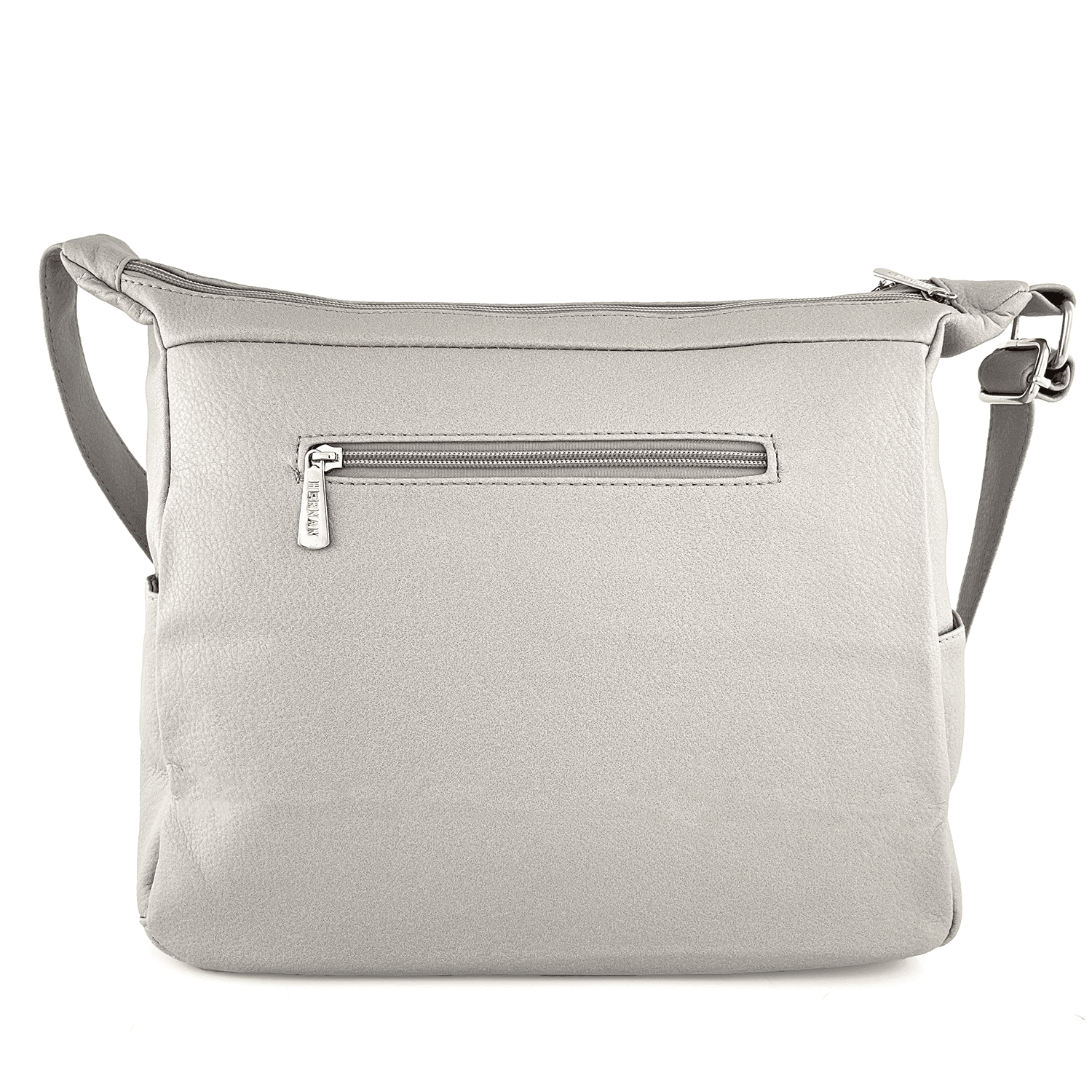 Válltáska 2 rekesszel és sok zsebbel - szürke