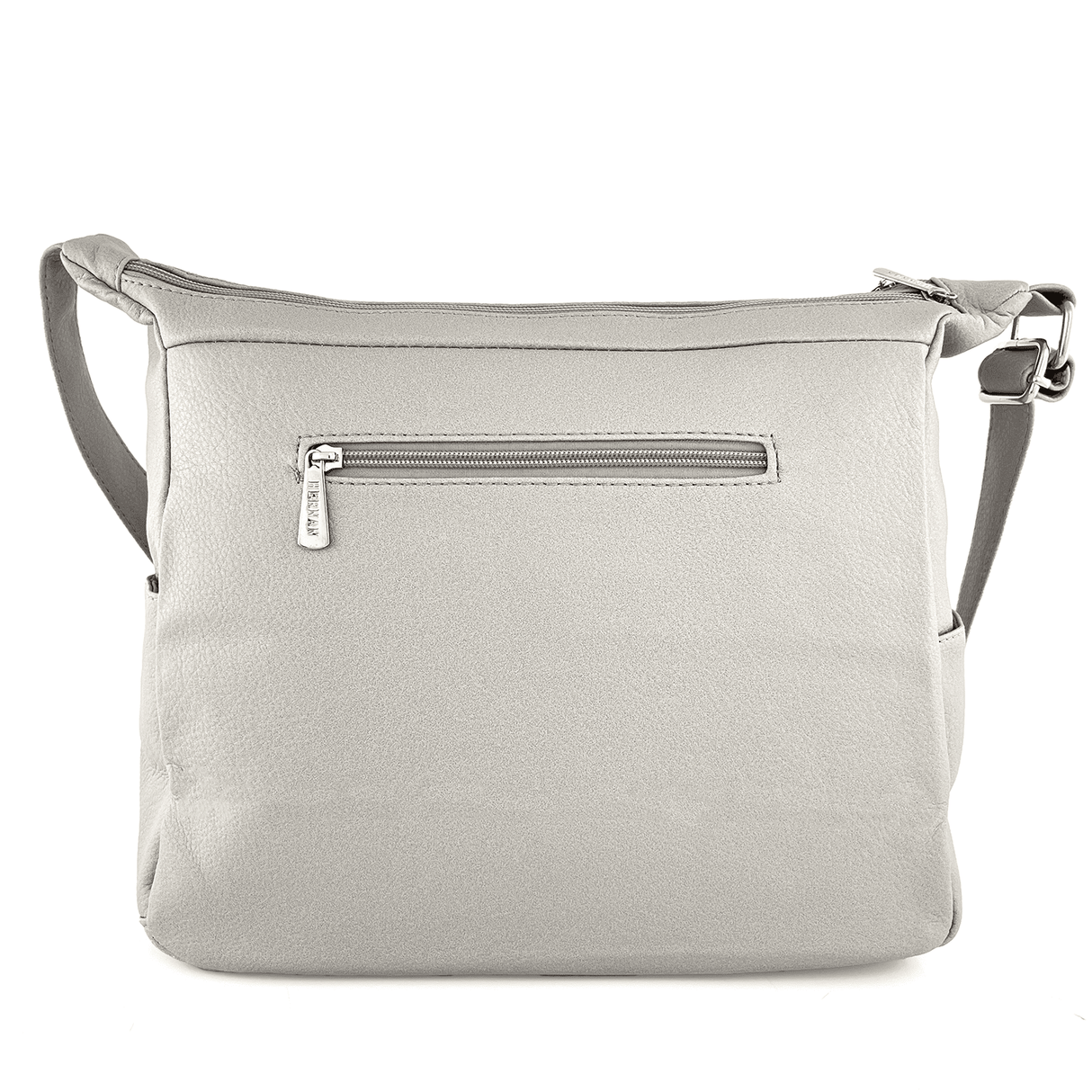 Válltáska 2 rekesszel és sok zsebbel - szürke