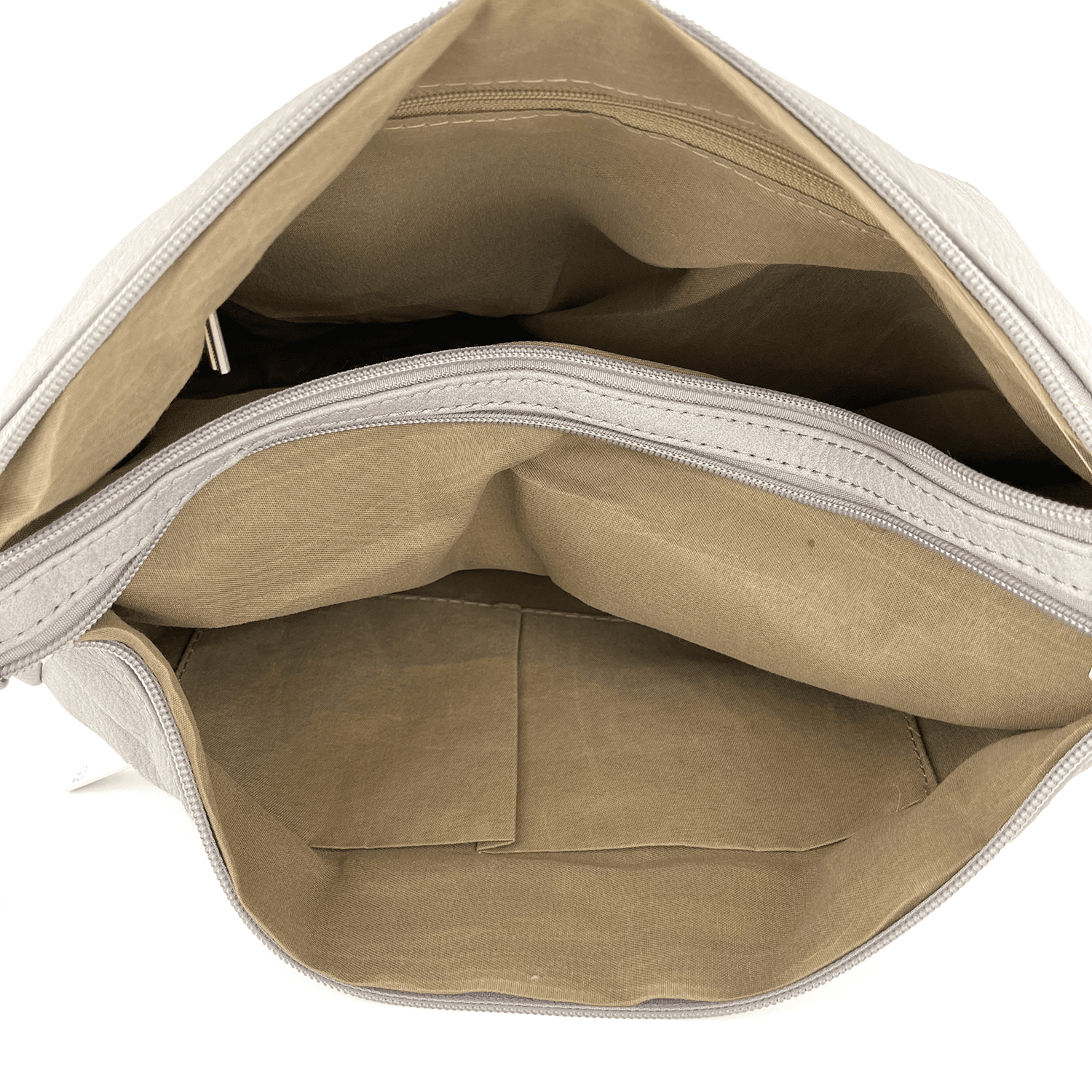 Válltáska 2 rekesszel és sok zsebbel - szürke