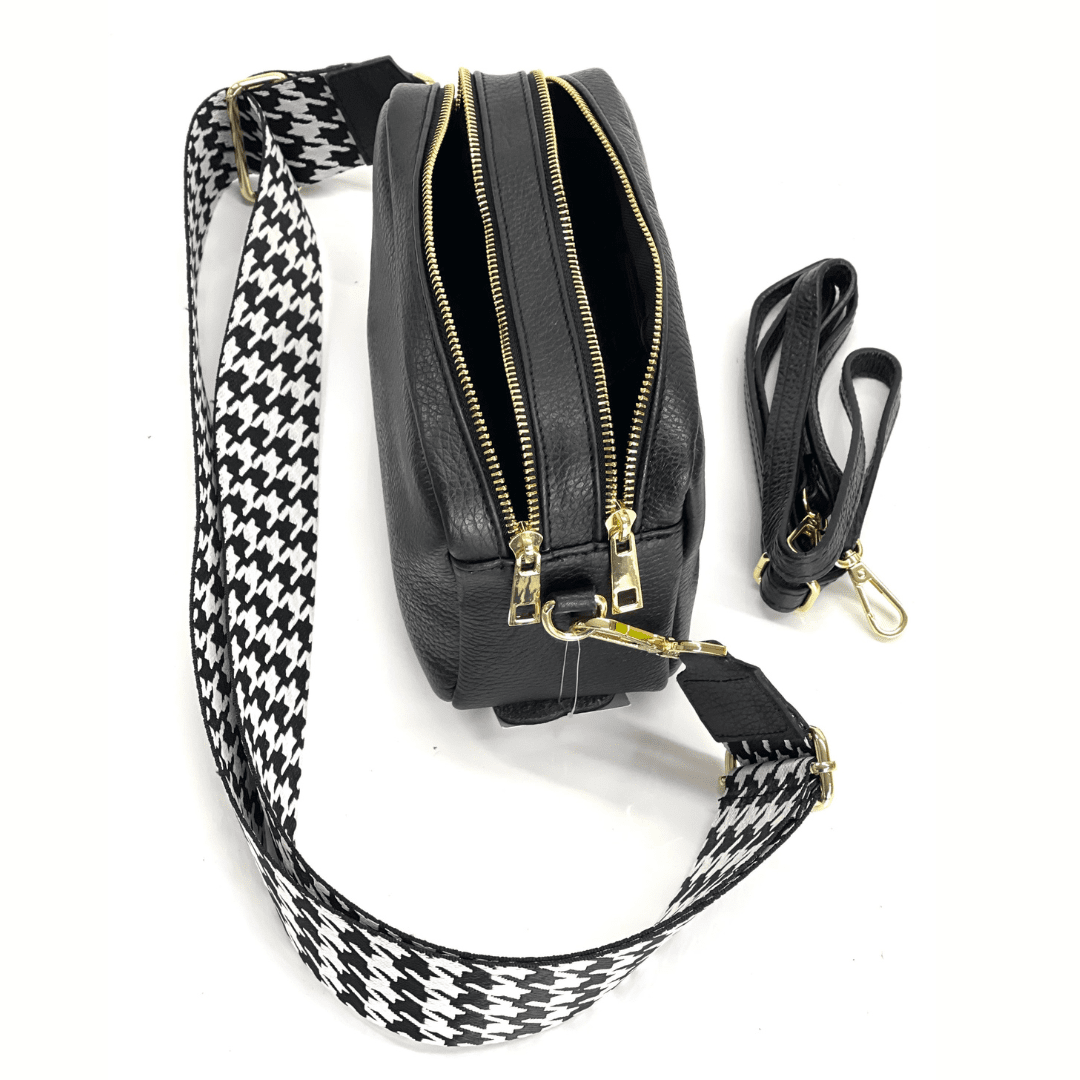 Természetes bőr válltáska 2 fogantyúval - fukszia