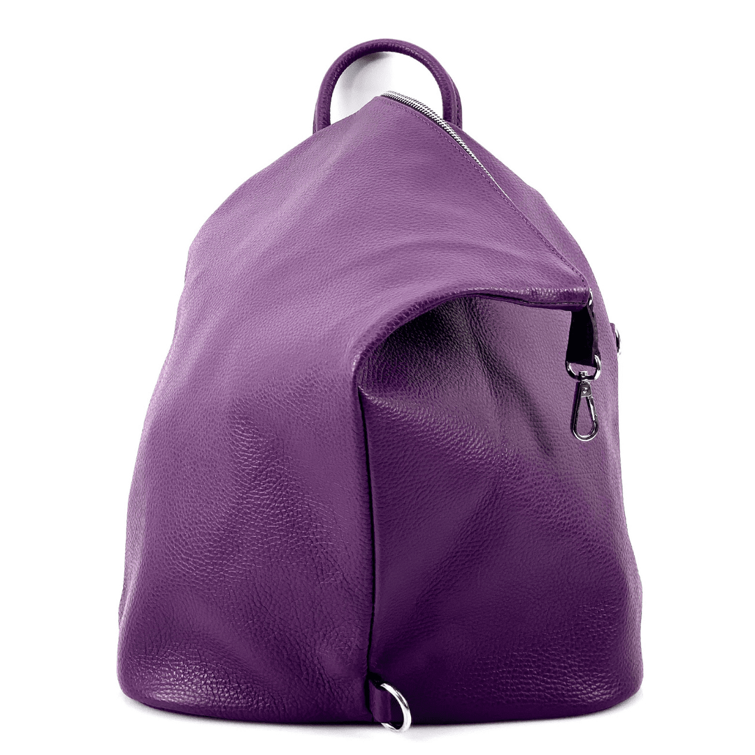Női hátizsák természetes bőrből Evianna - sötét lila
