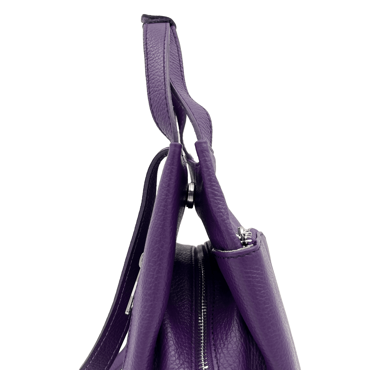 Lara természetes bőr hátizsák - sötét lila