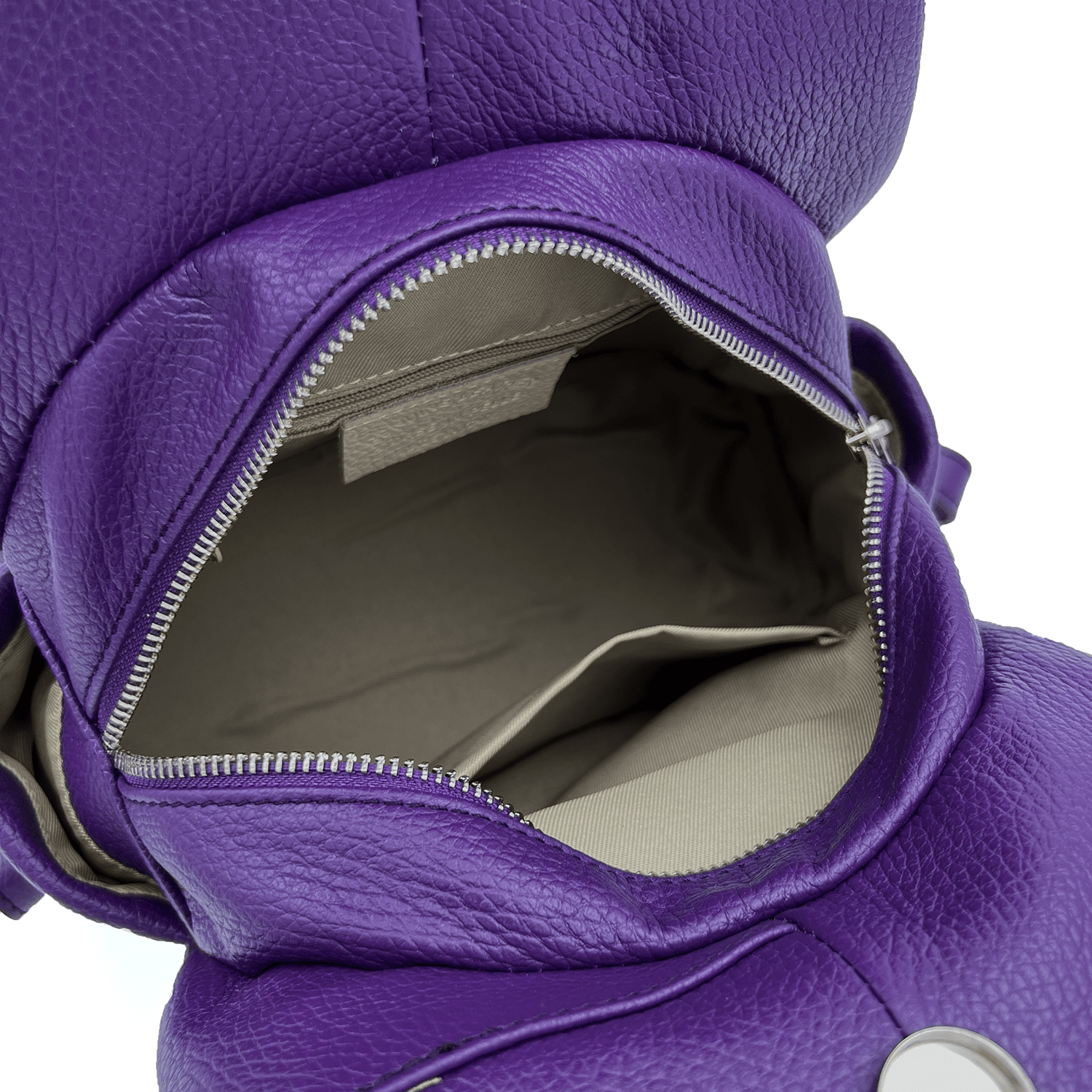 Lara természetes bőr hátizsák - sötét lila