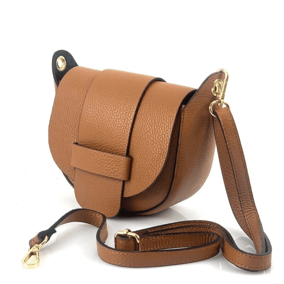 Leandra természetes bőr válltáska - cserépbarna