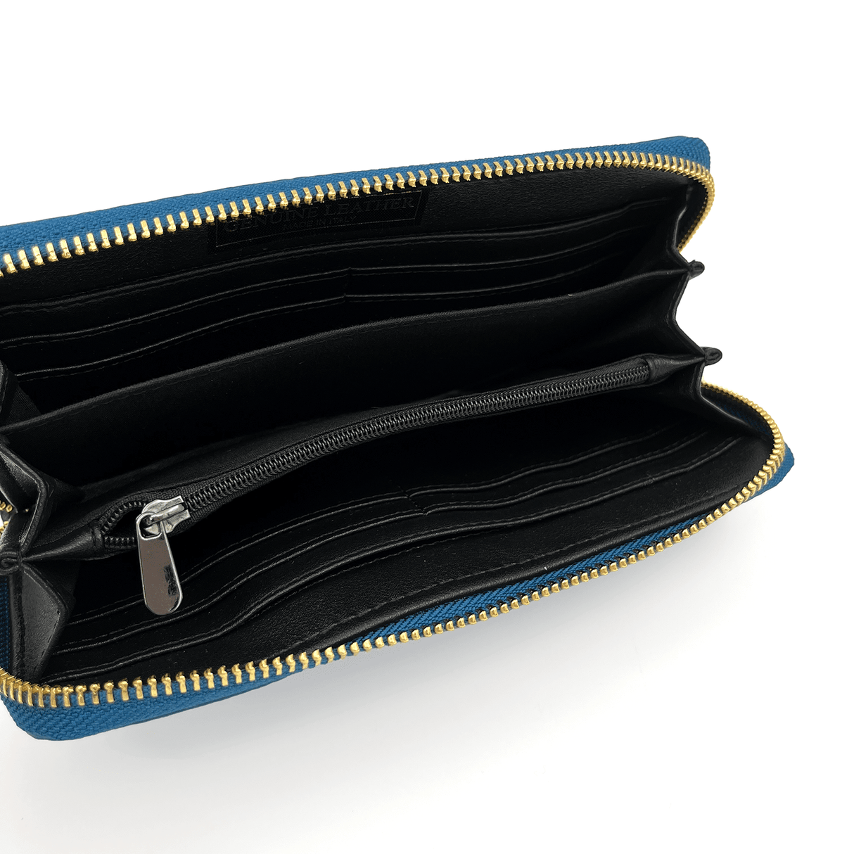 Női pénztárca természetes bőrből - kék