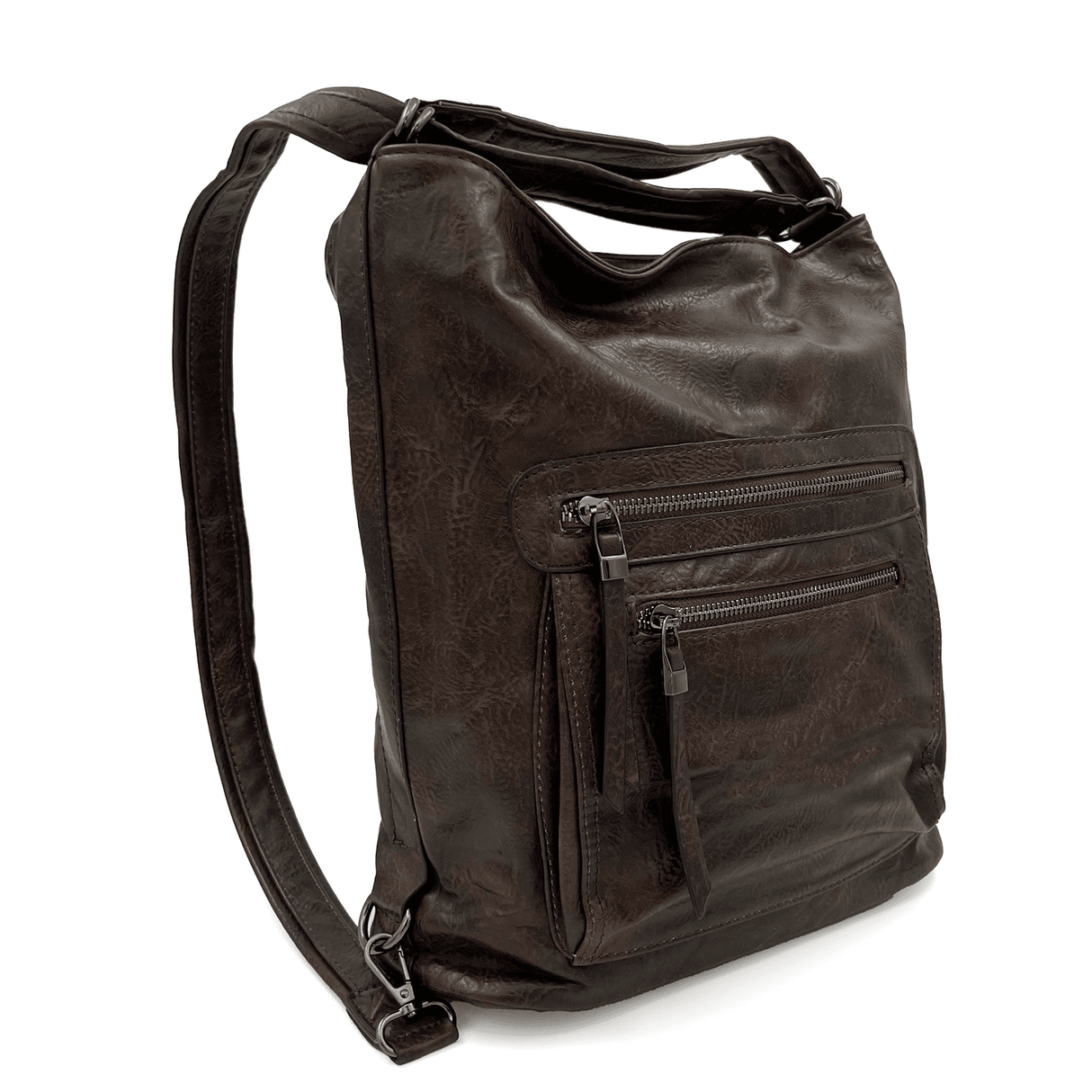 2 az 1-ben - Nagy táska és hátizsák - sötétbarna