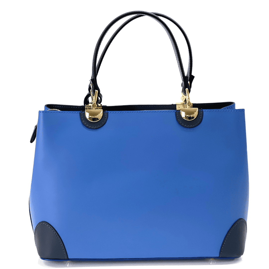 Női táska természetes bőrből Alika - kék