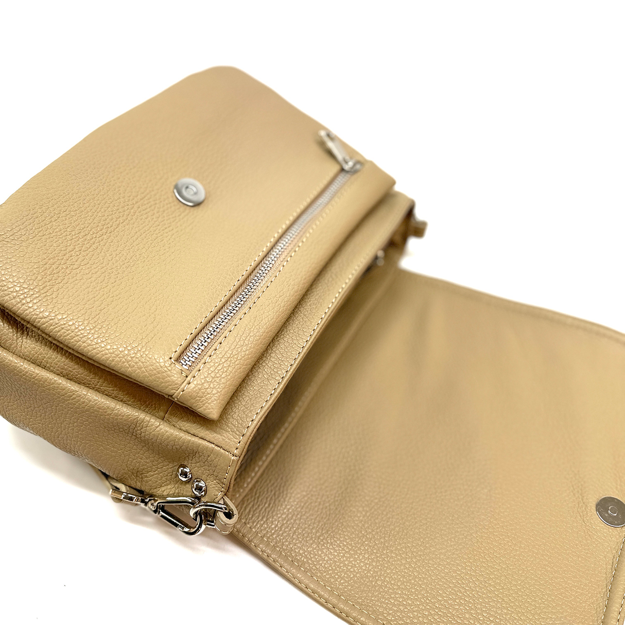 Nagy válltáska természetes bőrből, 2féle fogantyúval - zöld