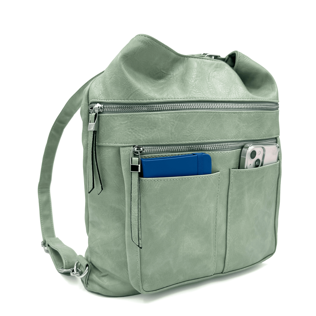 2 az 1-ben - Nagy táska és hátizsák Poli - világoszöld