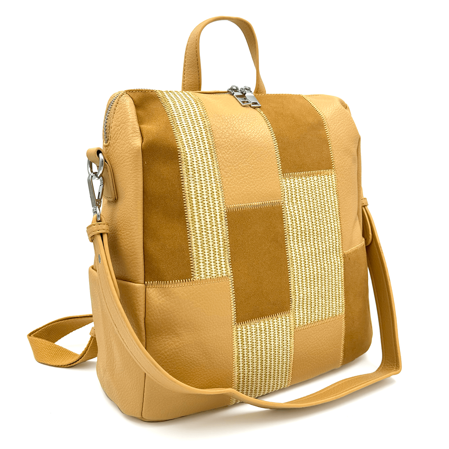 2 az 1-ben - Hátizsák és táska nabuk elemekkel - sárga