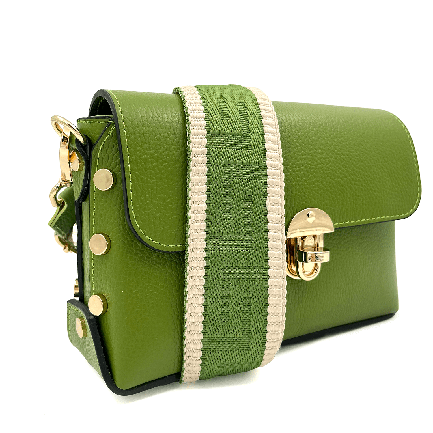 Női válltáska természetes bőrből Antoanella - zöld