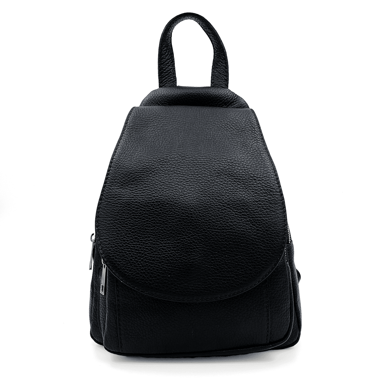 Női hátizsák természetes bőrből - fekete