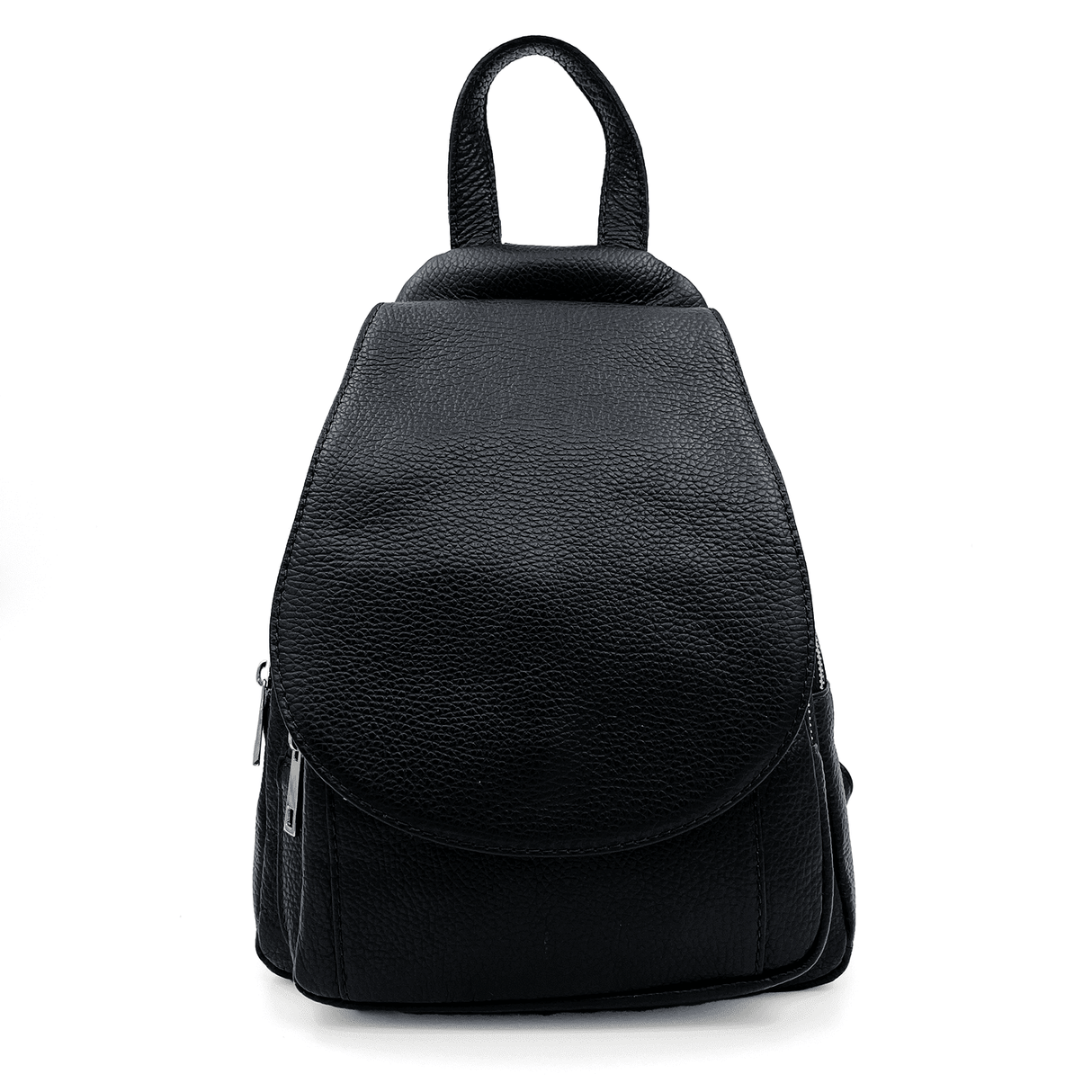 Női hátizsák természetes bőrből - fekete