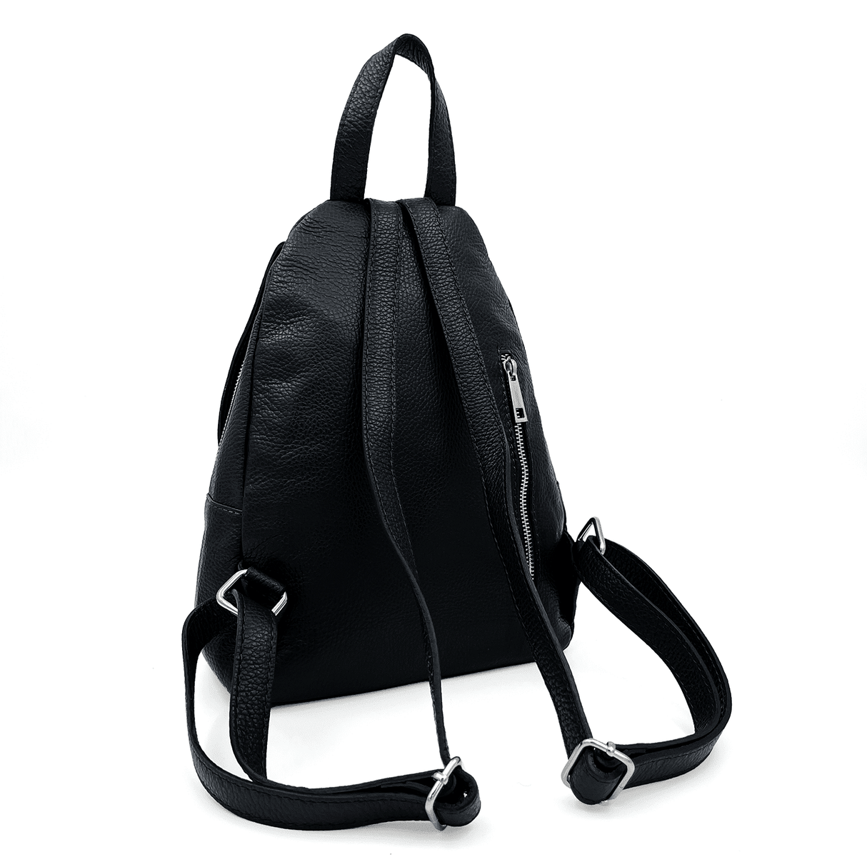 Női hátizsák természetes bőrből - fekete