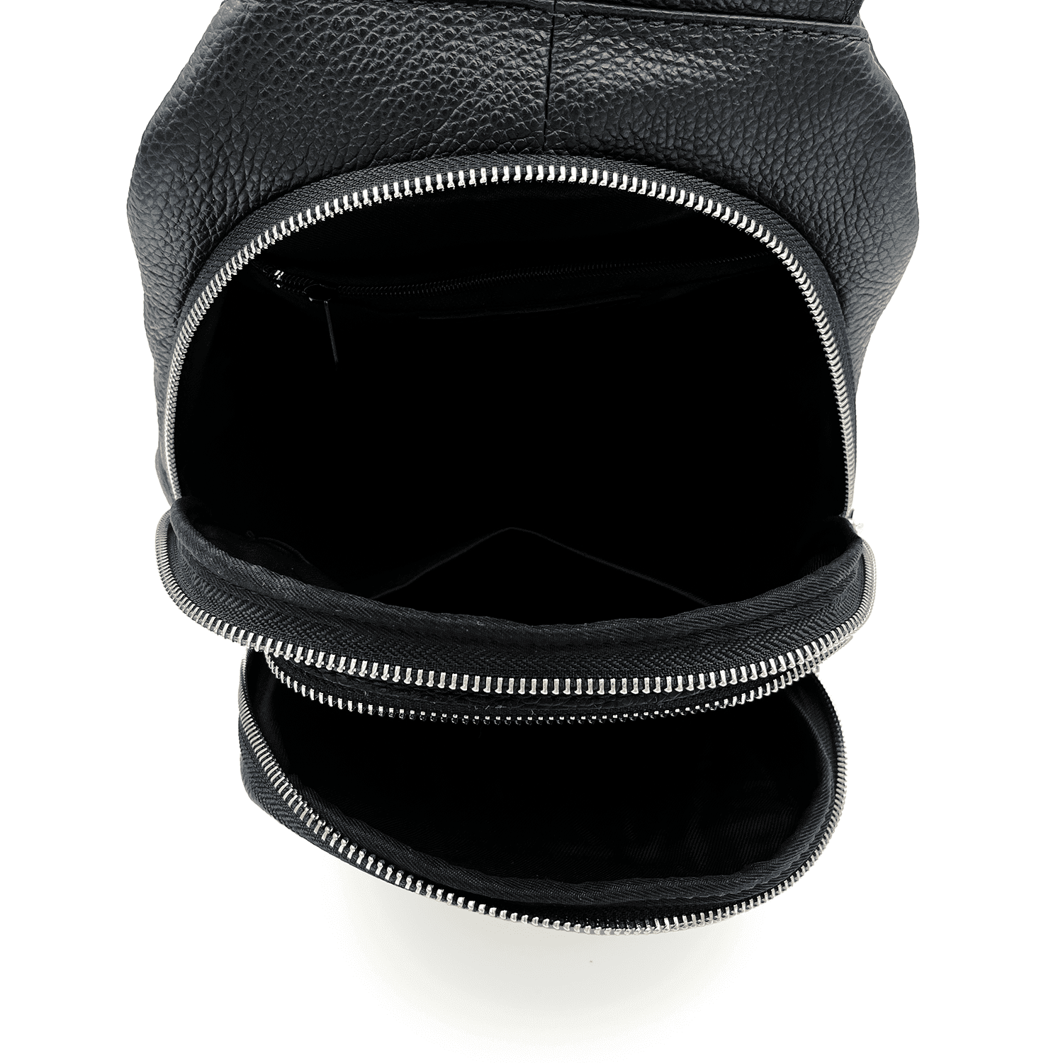 Női hátizsák természetes bőrből - fekete