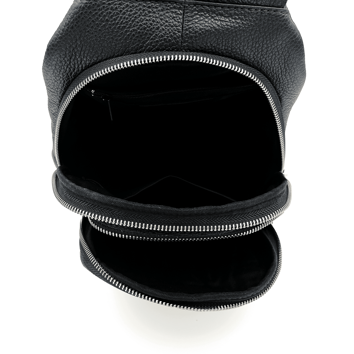 Női hátizsák természetes bőrből - fekete