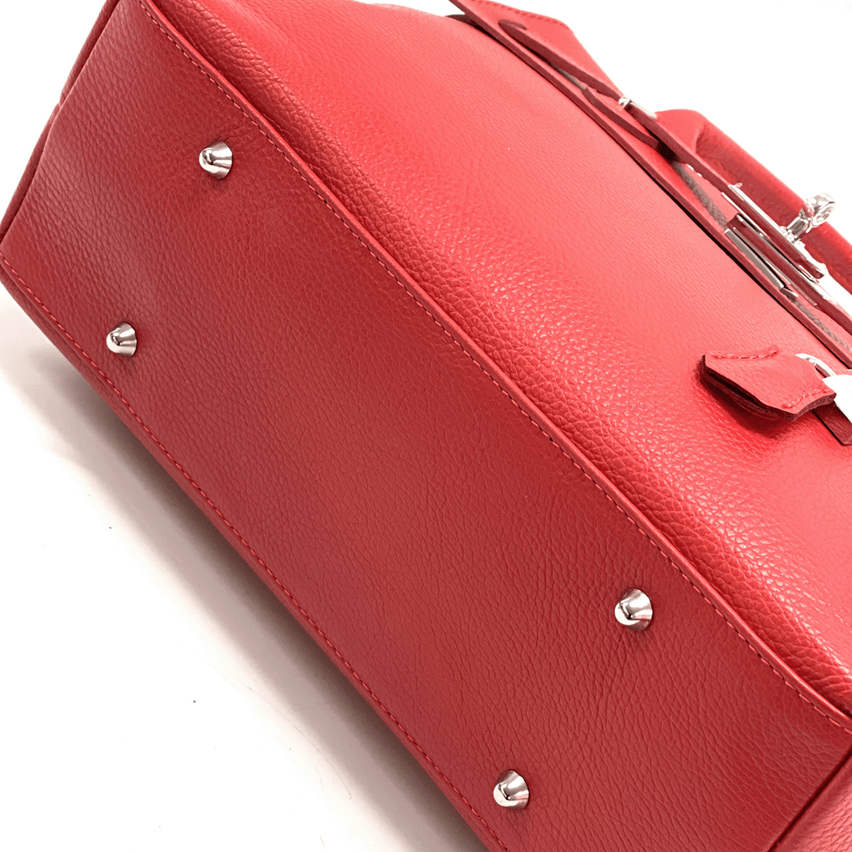 Luxus táska természetes bőrből Flora - piros