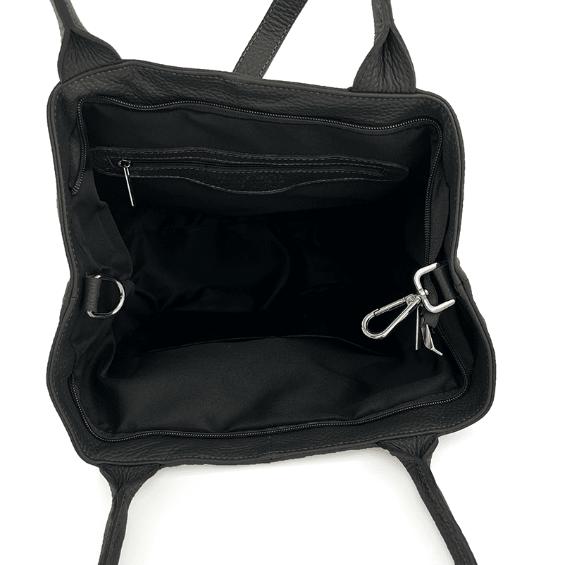 Nagy női táska természetes bőrből - fukszia