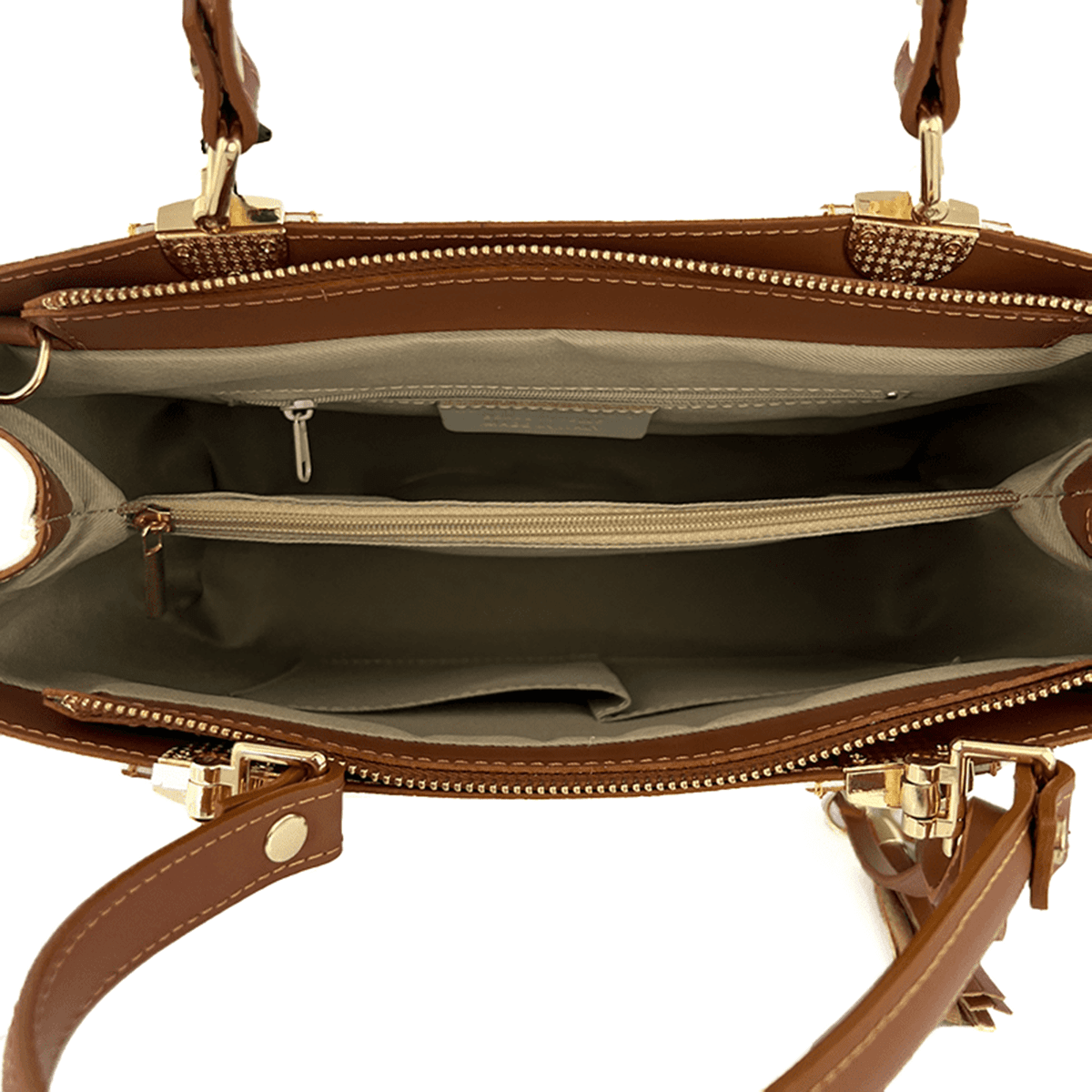 Női táska természetes bőrből, Alika nyomtatással - sötétkék