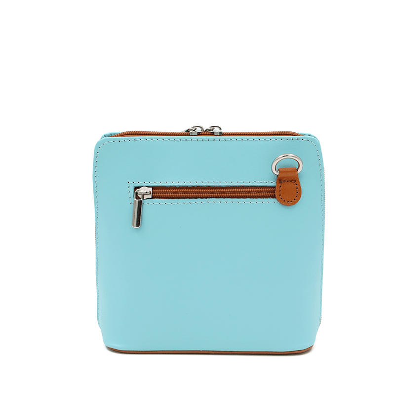 Természetes bőr válltáska - türkiz