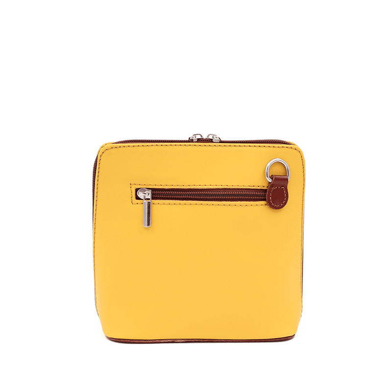 Természetes bőr válltáska - mustársárga