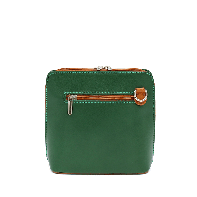 Természetes bőr válltáska - zöld