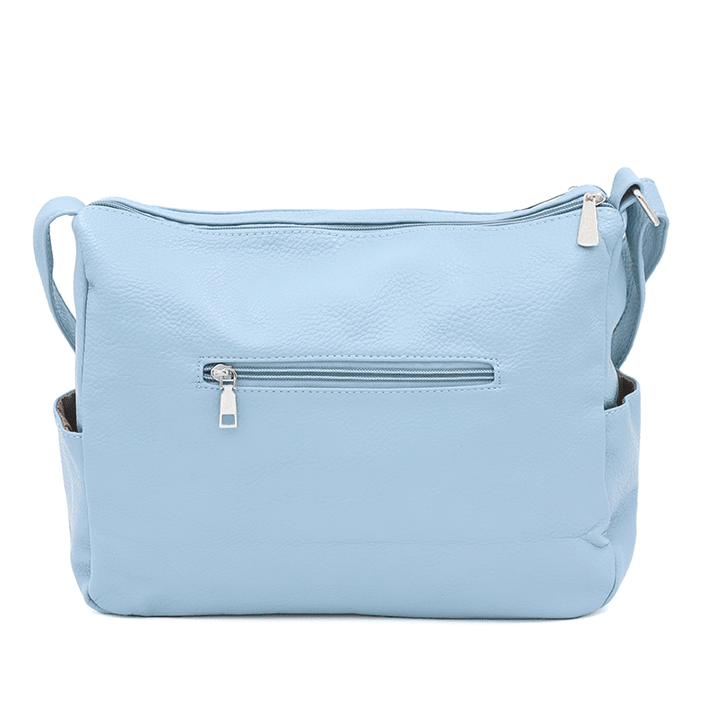 Válltáska 2 rekesszel és sok zsebbel - világoskék