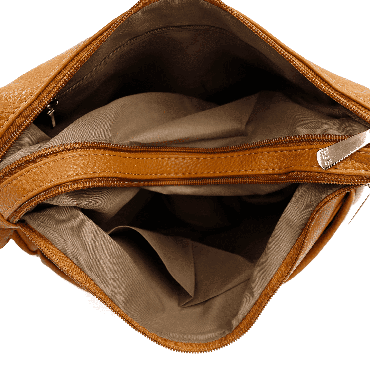 Válltáska 2 rekesszel és sok zsebbel - barna