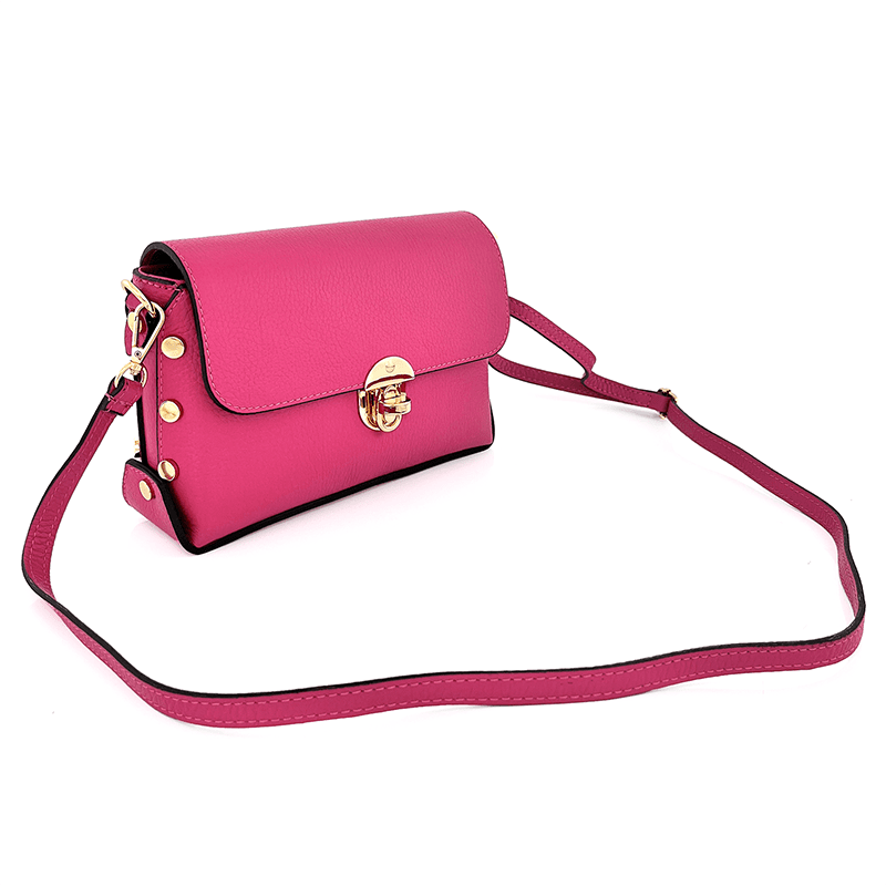 Antoanella női táska természetes bőrből - fukszia