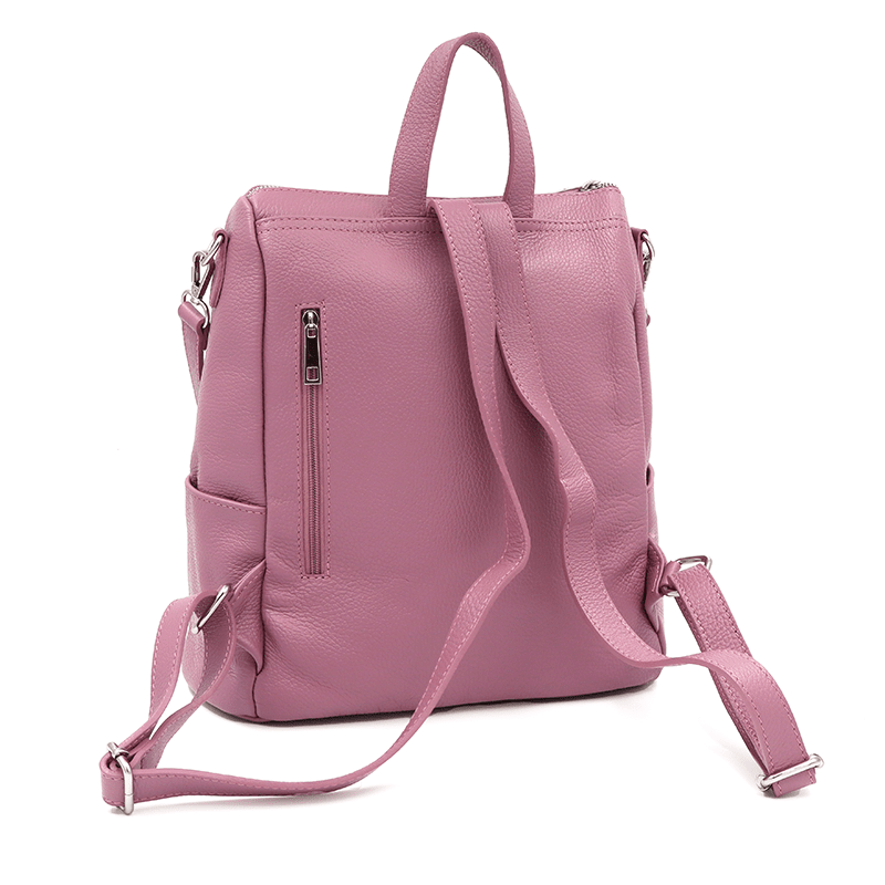 2 az 1-ben - Vittoria természetes bőr hátizsák és táska - lila