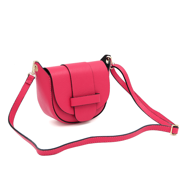 Leandra természetes bőr válltáska - rózsaszín