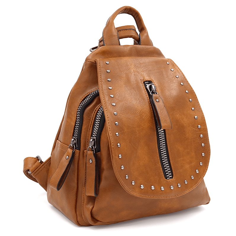 2 az 1-ben - Hátizsák és táska 2 rekesszel - cserépbarna