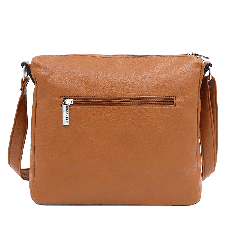 Válltáska 2 nagy rekesszel - cseréptetű barna