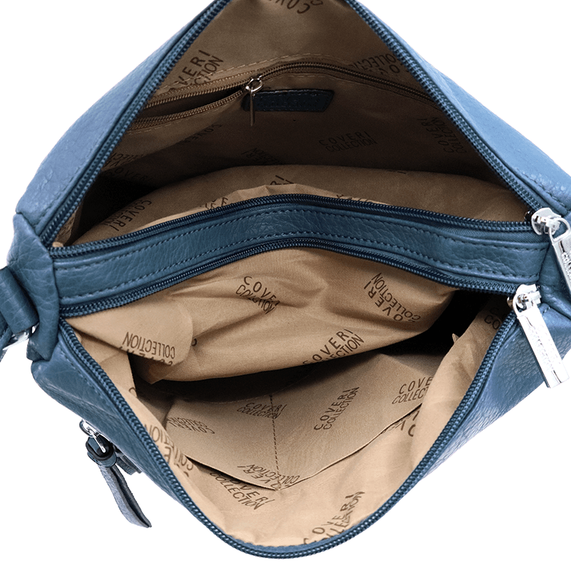 Válltáska 2 nagy rekesszel - világoskék