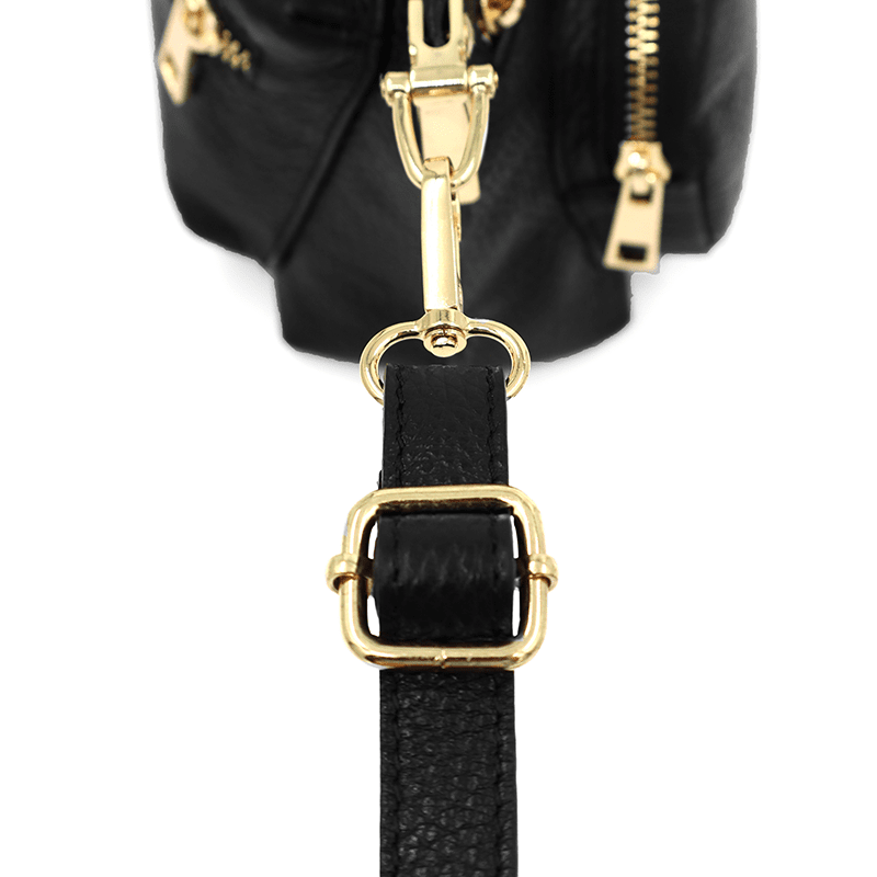 Női táska 2féle természetes bőr Iris fogantyúval - fekete