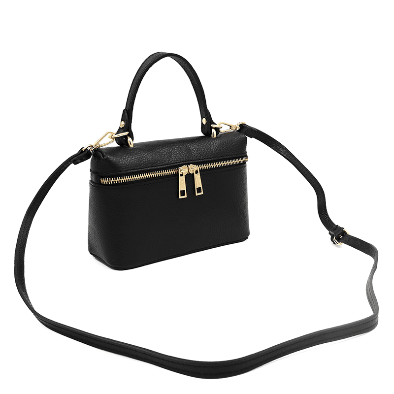 Kis válltáska természetes bőrből Azalea - fekete