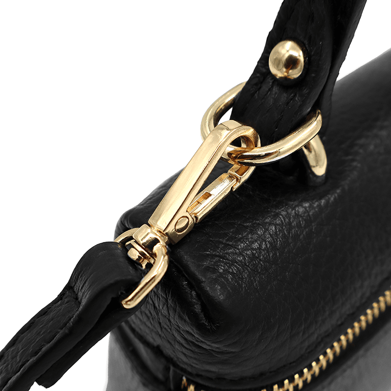 Kis válltáska természetes bőrből Azalea - fekete