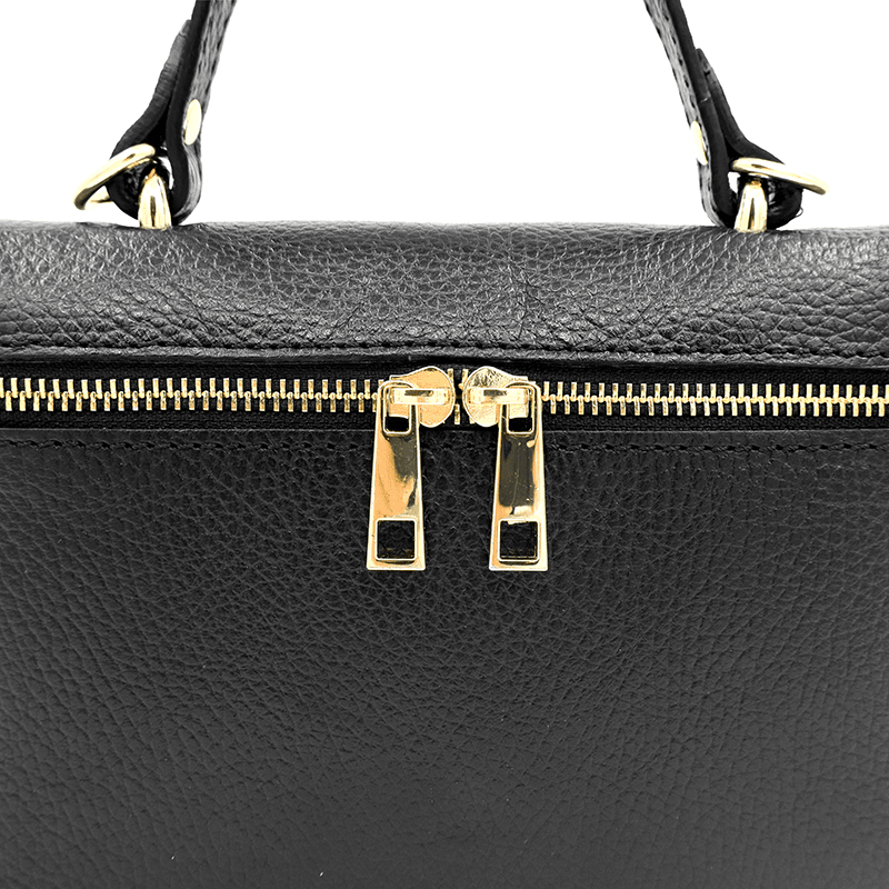 Kis válltáska természetes bőrből Azalea - fekete