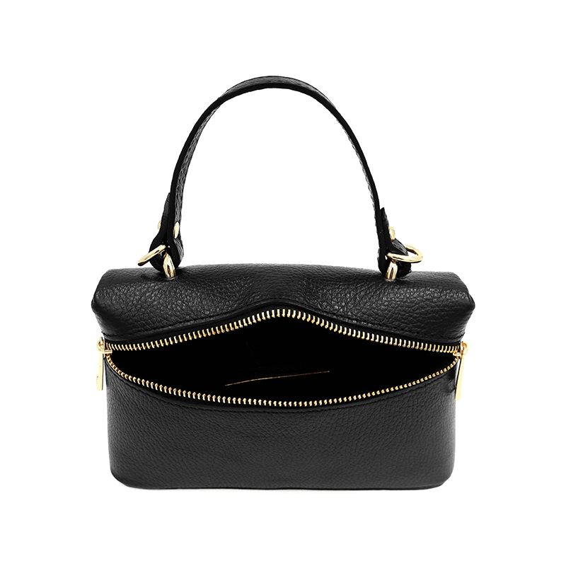 Kis válltáska természetes bőrből Azalea - fekete