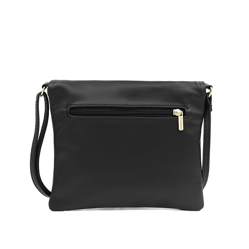 Természetes bőr válltáska - fekete