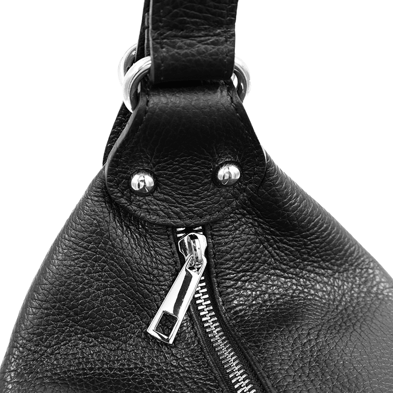 2 az 1-ben - Carmena természetes bőr táska és hátizsák - fekete