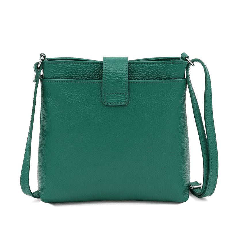 Andria természetes bőr válltáska - zöld